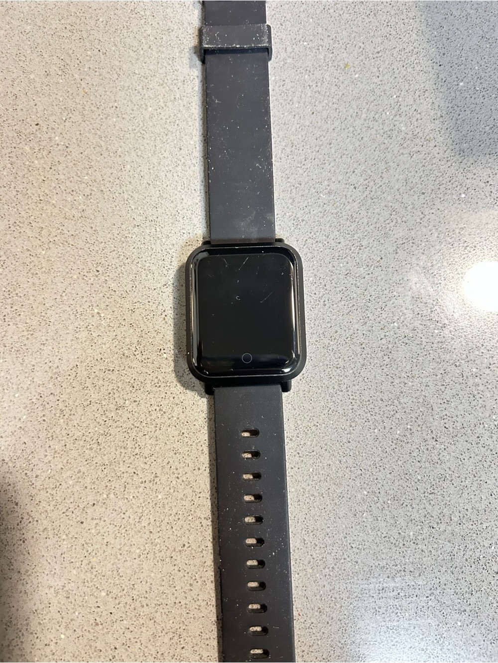 Black Smartwatch with Silicone Band - Unbranded